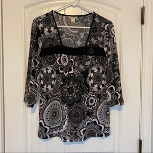 Christopher & Banks 3/4 Sleeve Top Size Medium
